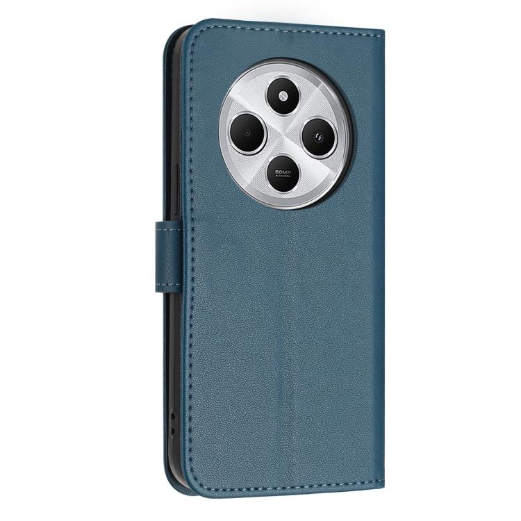 For Redmi 14C 4G / Poco C75 Glitter Butterfly Zipper Vegan Leather Phone Case with Wrist Strap
