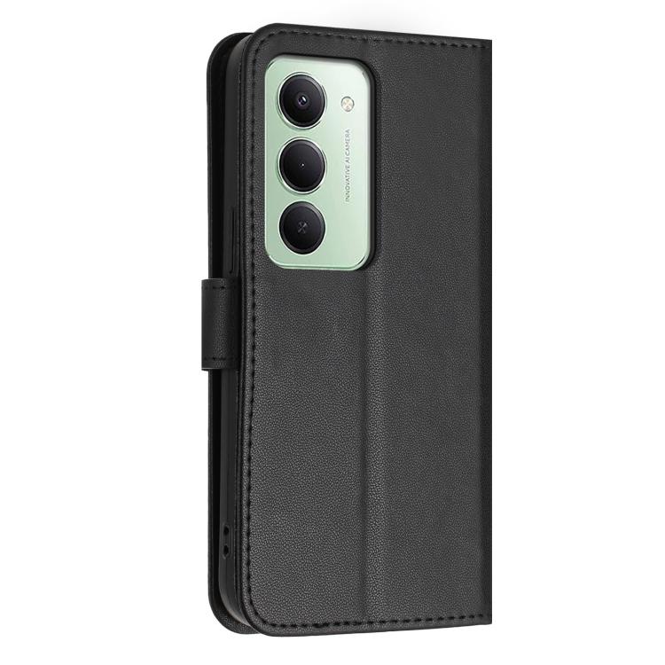 For Redmi 15 5G Global / 4G SEA 169.5mm Glitter Butterfly Zipper Vegan Leather Phone Case with Wrist Strap