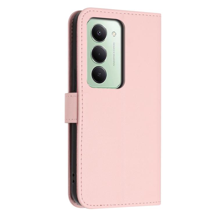 For Redmi 15 5G / 4G EU 171mm Glitter Butterfly Zipper Vegan Leather Phone Case with Wrist Strap