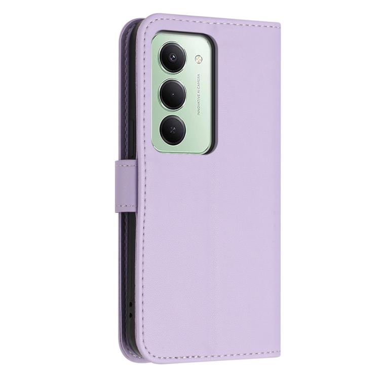 For Redmi 15 5G / 4G EU 171mm Glitter Butterfly Zipper Vegan Leather Phone Case with Wrist Strap