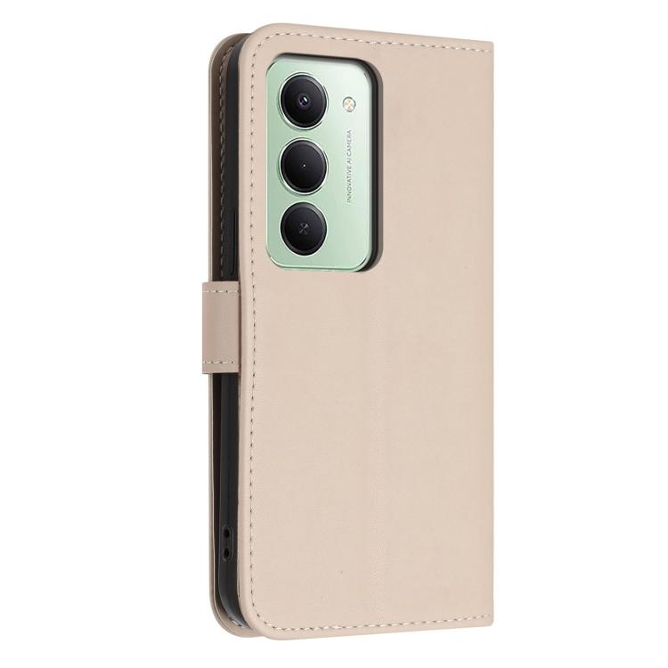 For Redmi 15 5G / 4G EU 171mm Glitter Butterfly Zipper Vegan Leather Phone Case with Wrist Strap