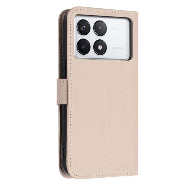 For Redmi K70 / K70 Pro Glitter Butterfly Zipper Vegan Leather Phone Case with Wrist Strap