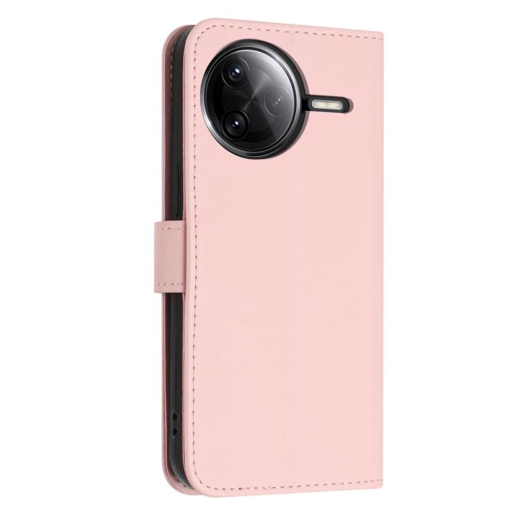 For Redmi K80 / K80 Pro Glitter Butterfly Zipper Vegan Leather Phone Case with Wrist Strap