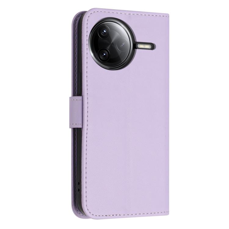 For Redmi K80 / K80 Pro Glitter Butterfly Zipper Vegan Leather Phone Case with Wrist Strap