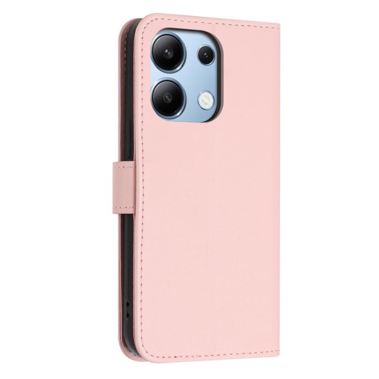 For Redmi Note 13 4G Global Glitter Butterfly Zipper Vegan Leather Phone Case with Wrist Strap