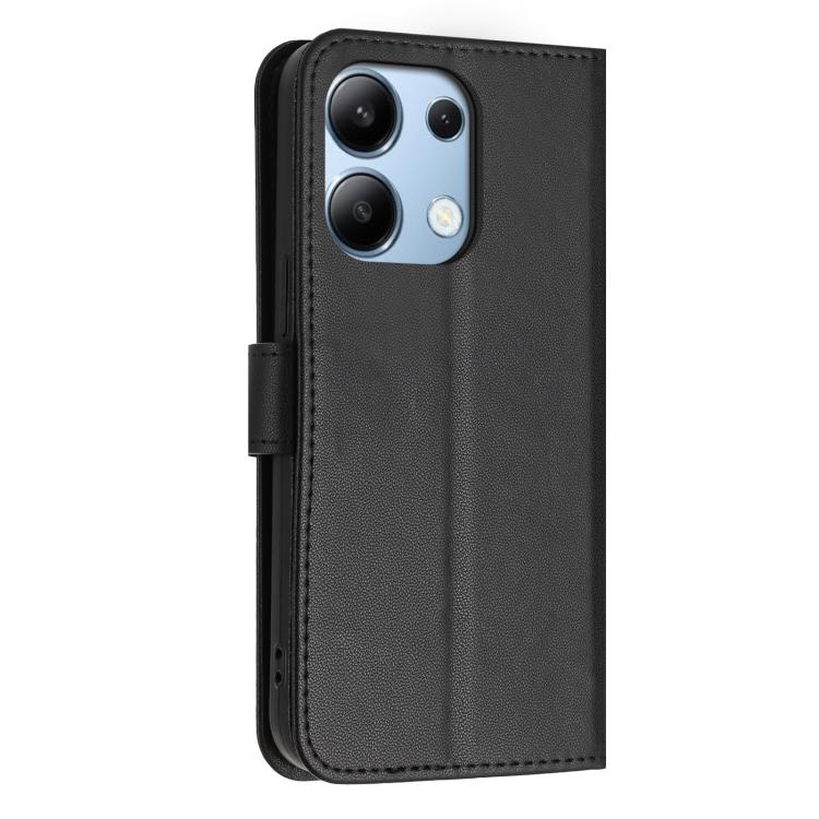 For Redmi Note 13 4G Global Glitter Butterfly Zipper Vegan Leather Phone Case with Wrist Strap