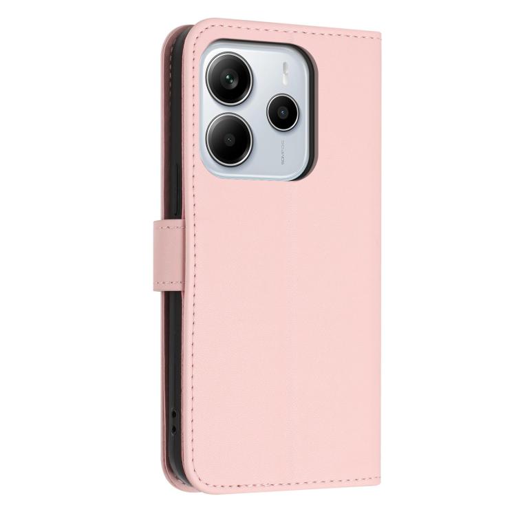 For Redmi Note 14 5G Glitter Butterfly Zipper Vegan Leather Phone Case with Wrist Strap