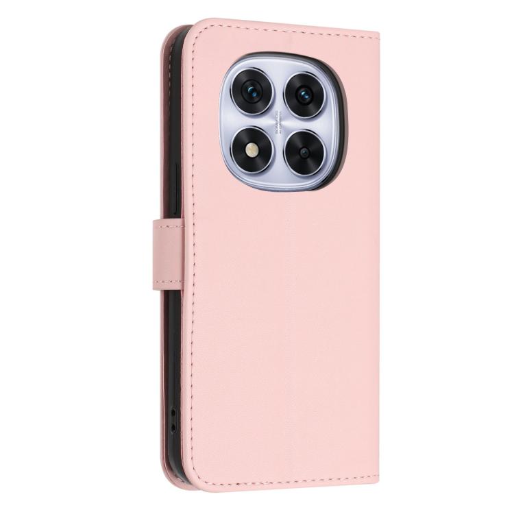 For Redmi Note 14 Pro 5G Glitter Butterfly Zipper Vegan Leather Phone Case with Wrist Strap