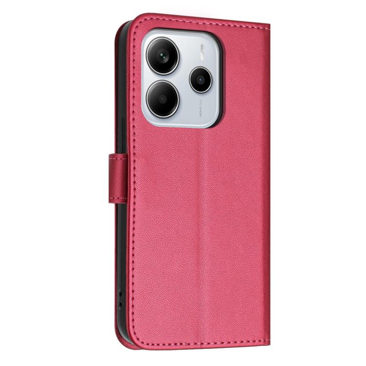 For Redmi Note 14 4G 164.84mm Glitter Butterfly Zipper Vegan Leather Phone Case with Wrist Strap
