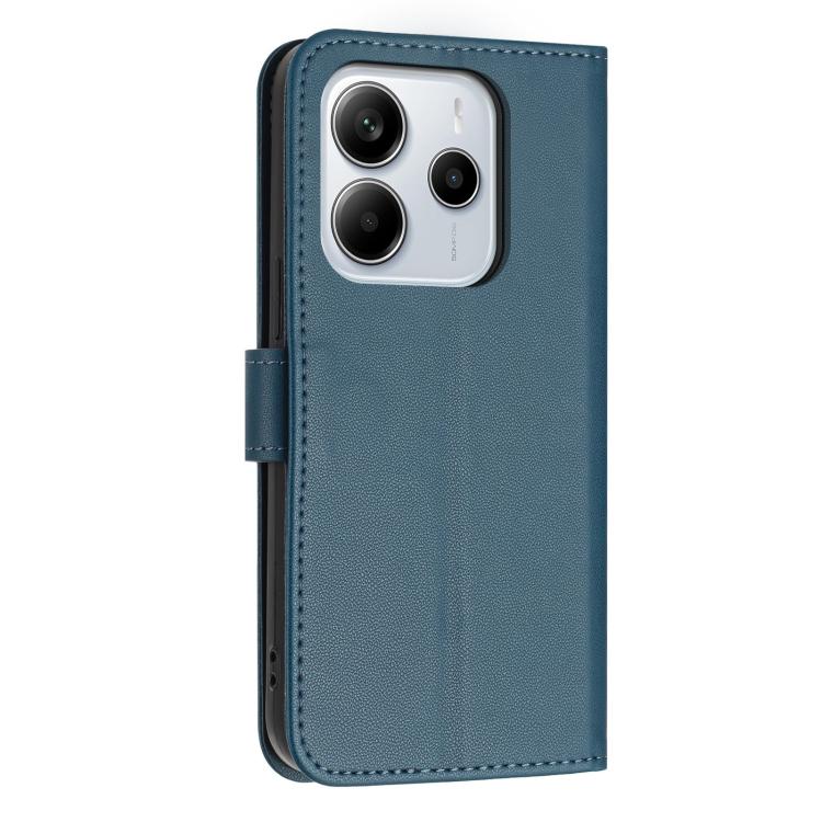 For Redmi Note 14 4G 164.84mm Glitter Butterfly Zipper Vegan Leather Phone Case with Wrist Strap