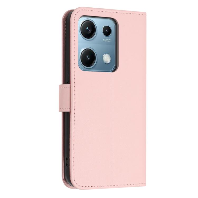 For Redmi Note 14S 4G Global Glitter Butterfly Zipper Vegan Leather Phone Case with Wrist Strap