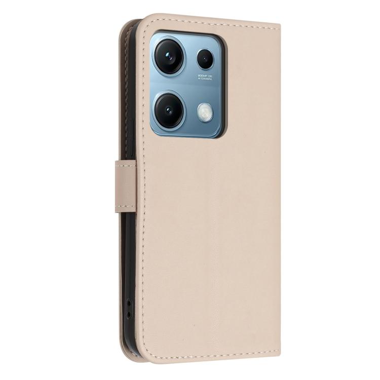 For Redmi Note 14S 4G Global Glitter Butterfly Zipper Vegan Leather Phone Case with Wrist Strap