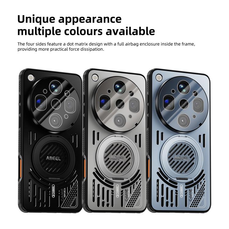 For OPPO Find X9 Ultra 5G ABEEL Ice Fox Series Magnetic Heat Sink Cooling Phone Case with Holder