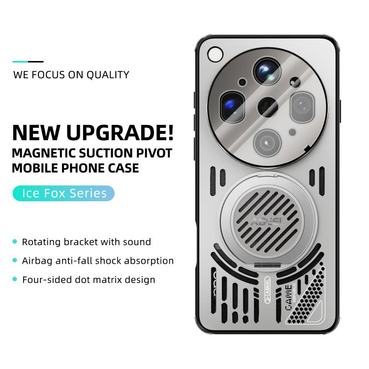 For OPPO Find X9 Ultra 5G ABEEL Ice Fox Series Magnetic Heat Sink Cooling Phone Case with Holder