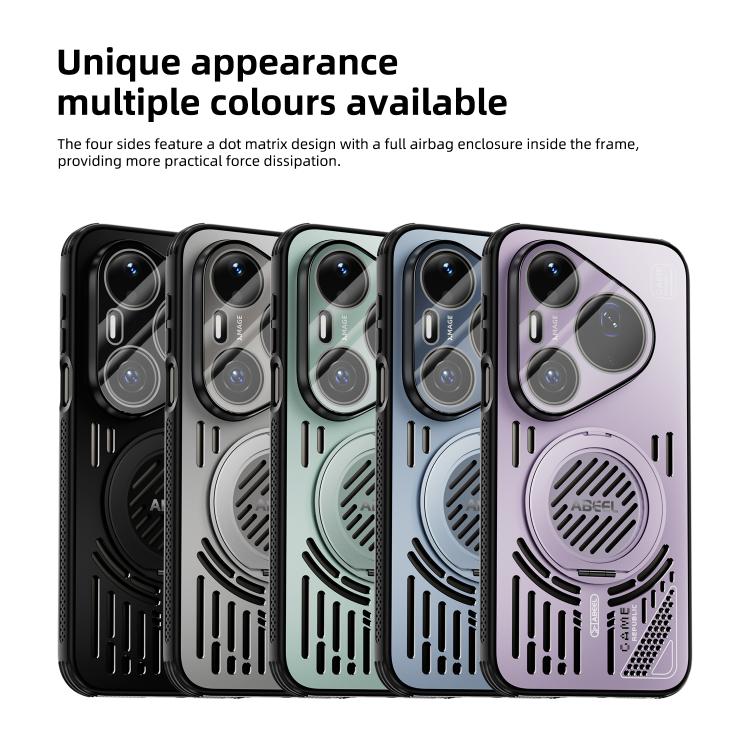 For Huawei Pura 90 Pro 5G ABEEL Ice Fox Series Magnetic Heat Sink Cooling Phone Case with Holder