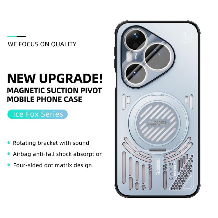 For Huawei Pura 90 Pro 5G ABEEL Ice Fox Series Magnetic Heat Sink Cooling Phone Case with Holder