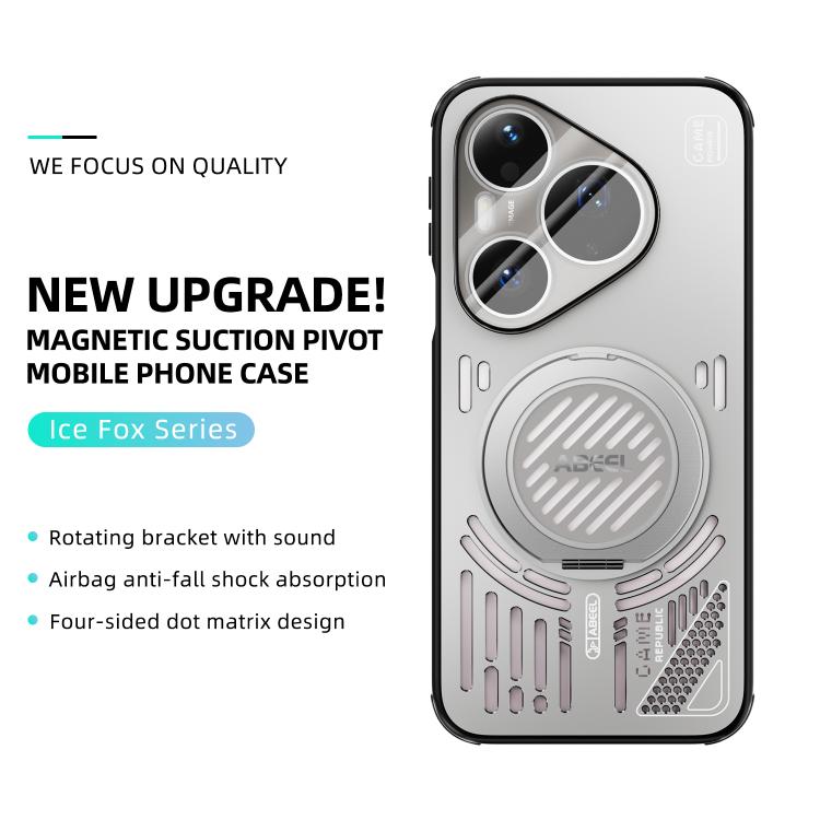 For Huawei Pura 90 Pro 5G ABEEL Ice Fox Series Magnetic Heat Sink Cooling Phone Case with Holder