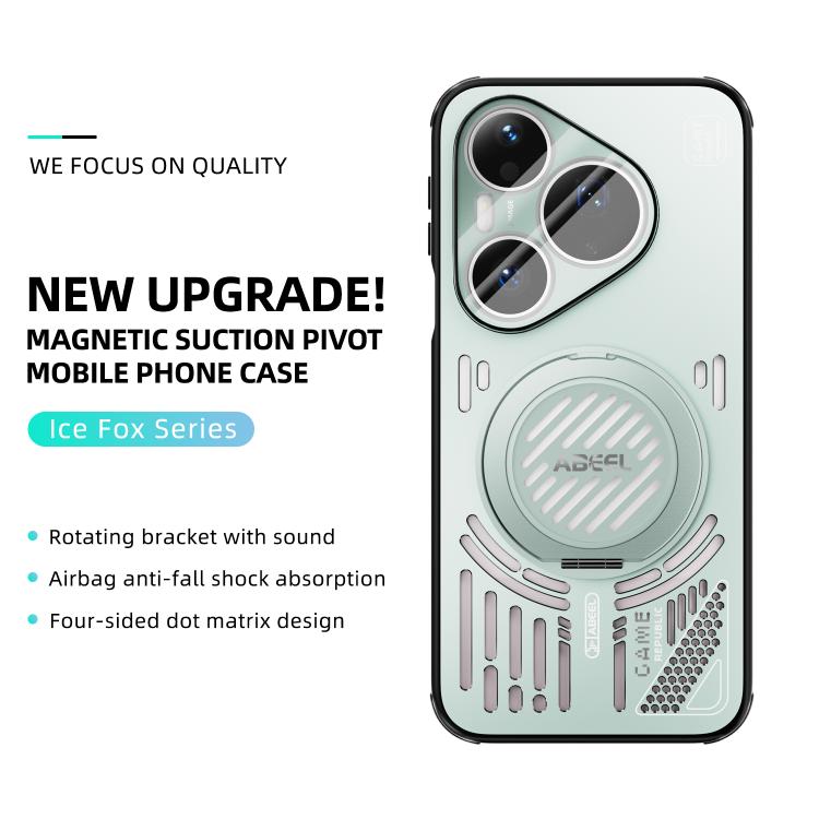 For Huawei Pura 90 Pro 5G ABEEL Ice Fox Series Magnetic Heat Sink Cooling Phone Case with Holder