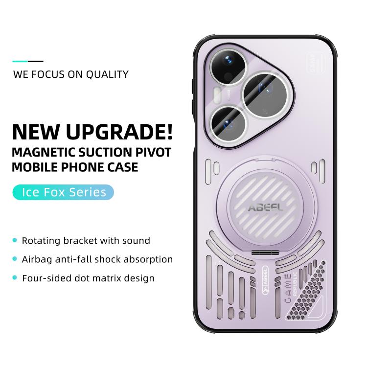 For Huawei Pura 90 Pro 5G ABEEL Ice Fox Series Magnetic Heat Sink Cooling Phone Case with Holder