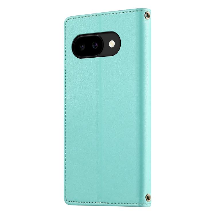 For Google Pixel 9a Cute Cats Magnetic Closure Vegan Leather Phone Case with Strap