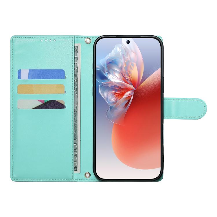 For Google Pixel 9a Cute Cats Magnetic Closure Vegan Leather Phone Case with Strap