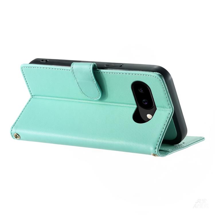 For Google Pixel 9a Cute Cats Magnetic Closure Vegan Leather Phone Case with Strap