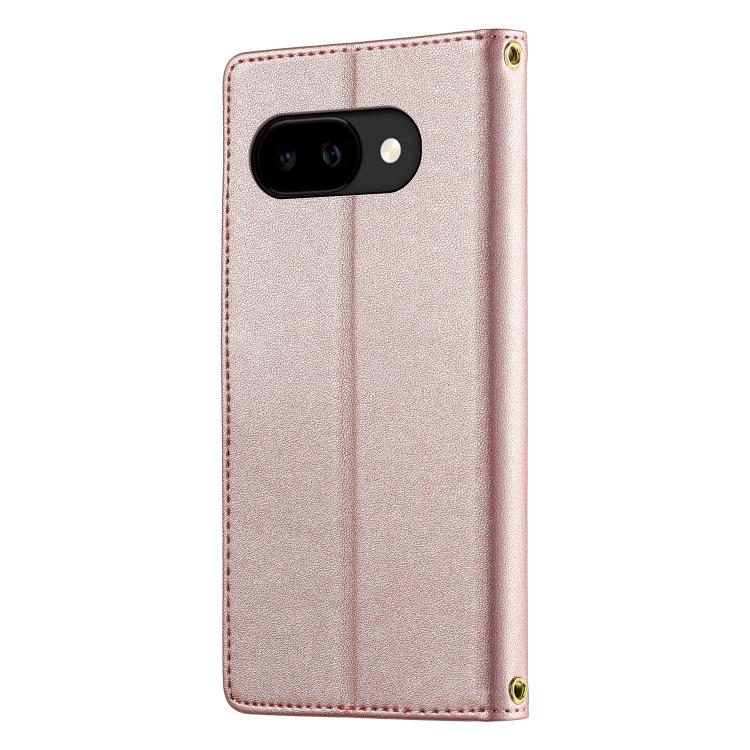 For Google Pixel 9a Cute Cats Magnetic Closure Vegan Leather Phone Case with Strap