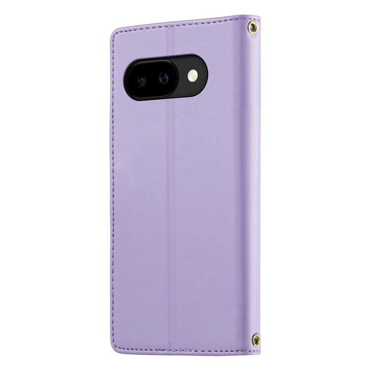 For Google Pixel 9a Cute Cats Magnetic Closure Vegan Leather Phone Case with Strap