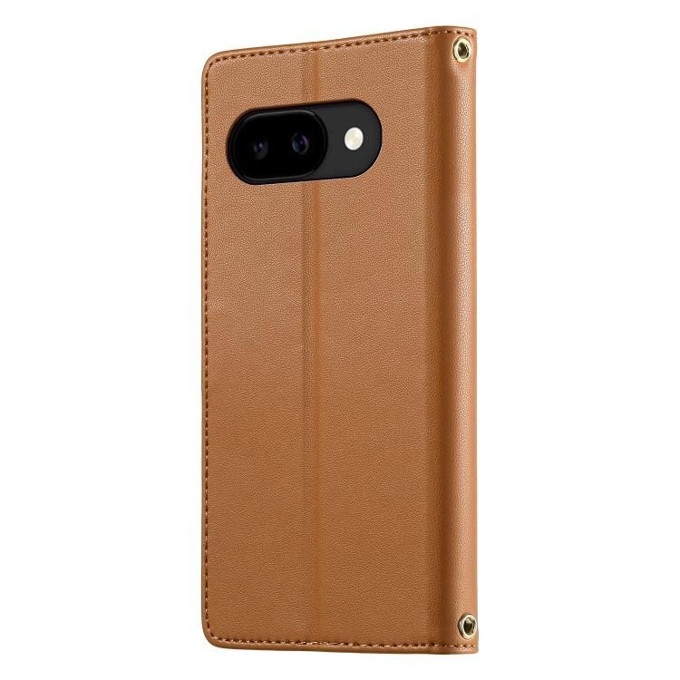 For Google Pixel 9a Cute Cats Magnetic Closure Vegan Leather Phone Case with Strap