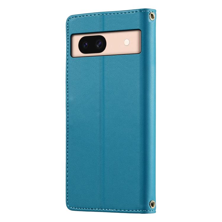 For Google Pixel 8a Cute Cats Magnetic Closure Vegan Leather Phone Case with Strap