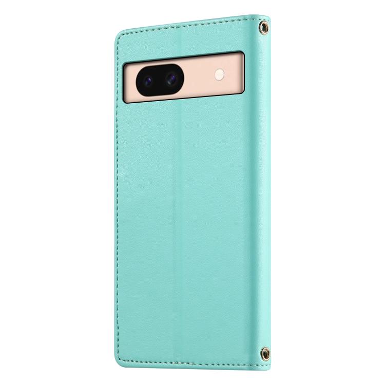 For Google Pixel 8a Cute Cats Magnetic Closure Vegan Leather Phone Case with Strap