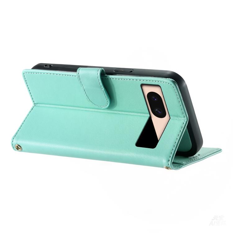 For Google Pixel 8a Cute Cats Magnetic Closure Vegan Leather Phone Case with Strap