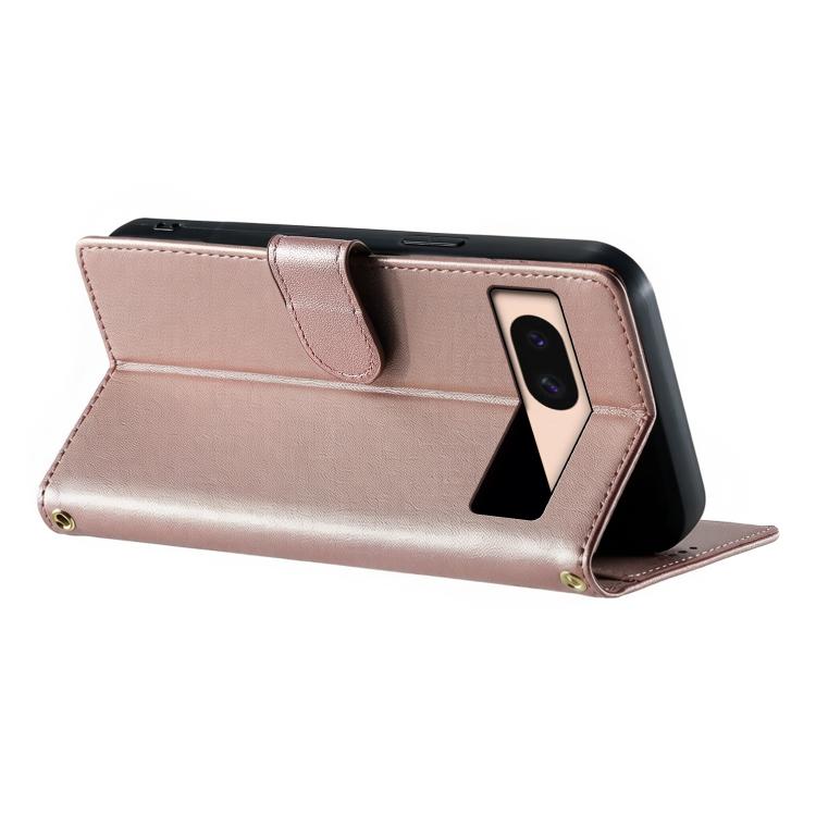 For Google Pixel 8a Cute Cats Magnetic Closure Vegan Leather Phone Case with Strap