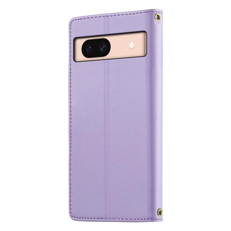 For Google Pixel 8a Cute Cats Magnetic Closure Vegan Leather Phone Case with Strap