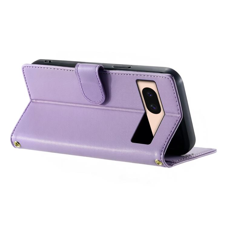 For Google Pixel 8a Cute Cats Magnetic Closure Vegan Leather Phone Case with Strap