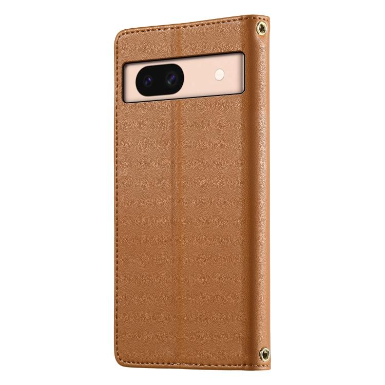 For Google Pixel 8a Cute Cats Magnetic Closure Vegan Leather Phone Case with Strap