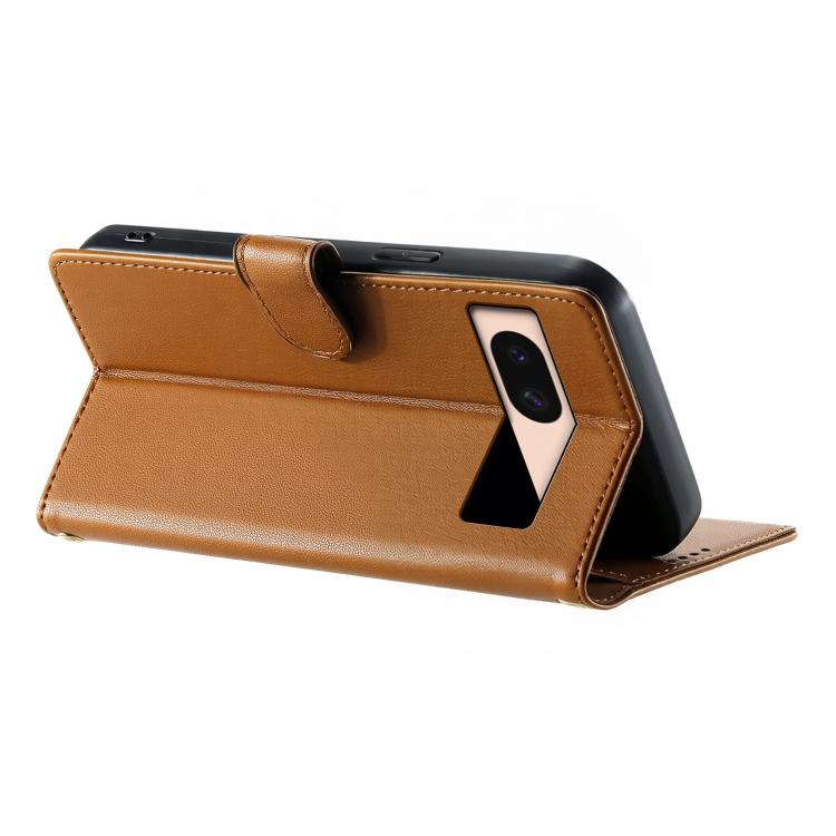 For Google Pixel 8a Cute Cats Magnetic Closure Vegan Leather Phone Case with Strap