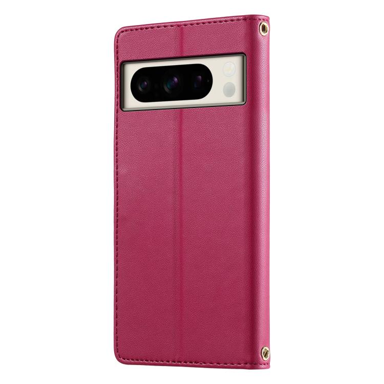 For Google Pixel 8 Pro Cute Cats Magnetic Closure Vegan Leather Phone Case with Strap