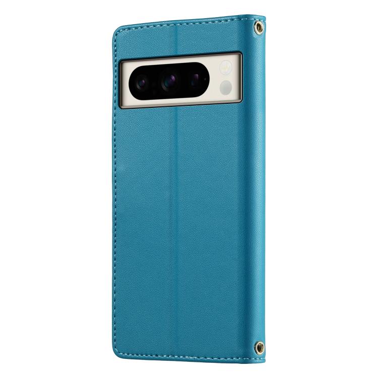 For Google Pixel 8 Pro Cute Cats Magnetic Closure Vegan Leather Phone Case with Strap