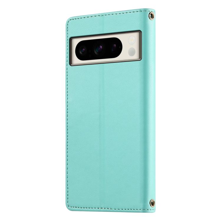 For Google Pixel 8 Pro Cute Cats Magnetic Closure Vegan Leather Phone Case with Strap