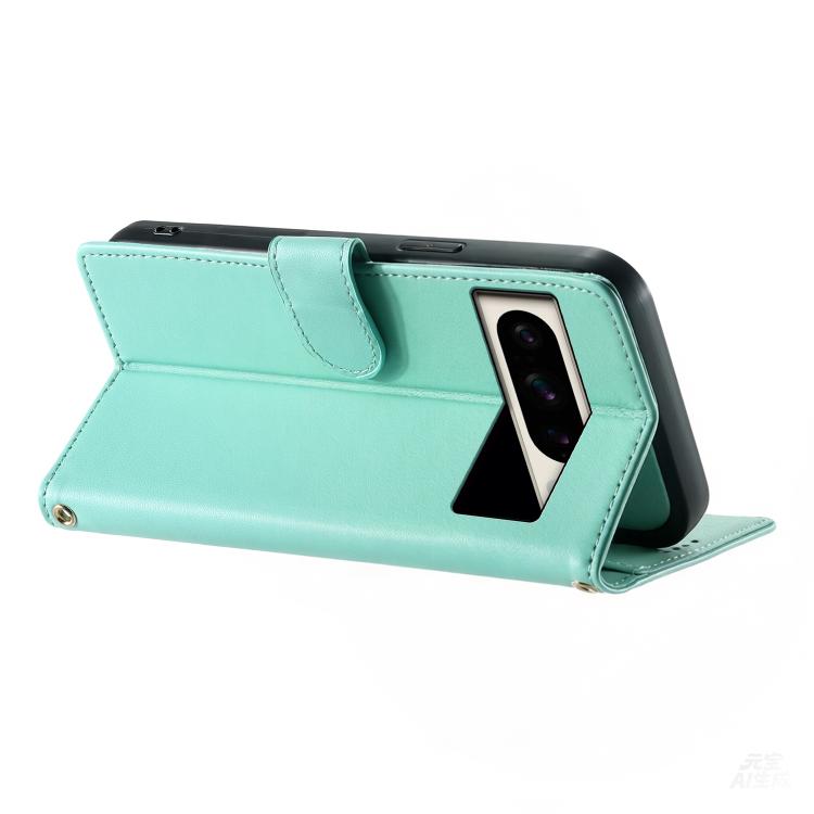 For Google Pixel 8 Pro Cute Cats Magnetic Closure Vegan Leather Phone Case with Strap
