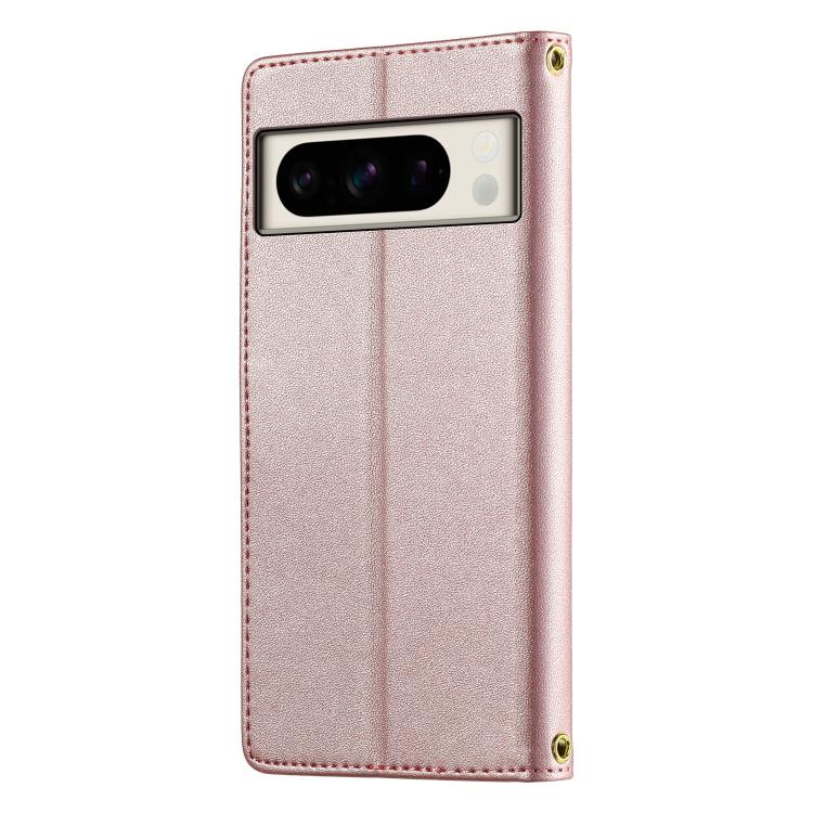 For Google Pixel 8 Pro Cute Cats Magnetic Closure Vegan Leather Phone Case with Strap