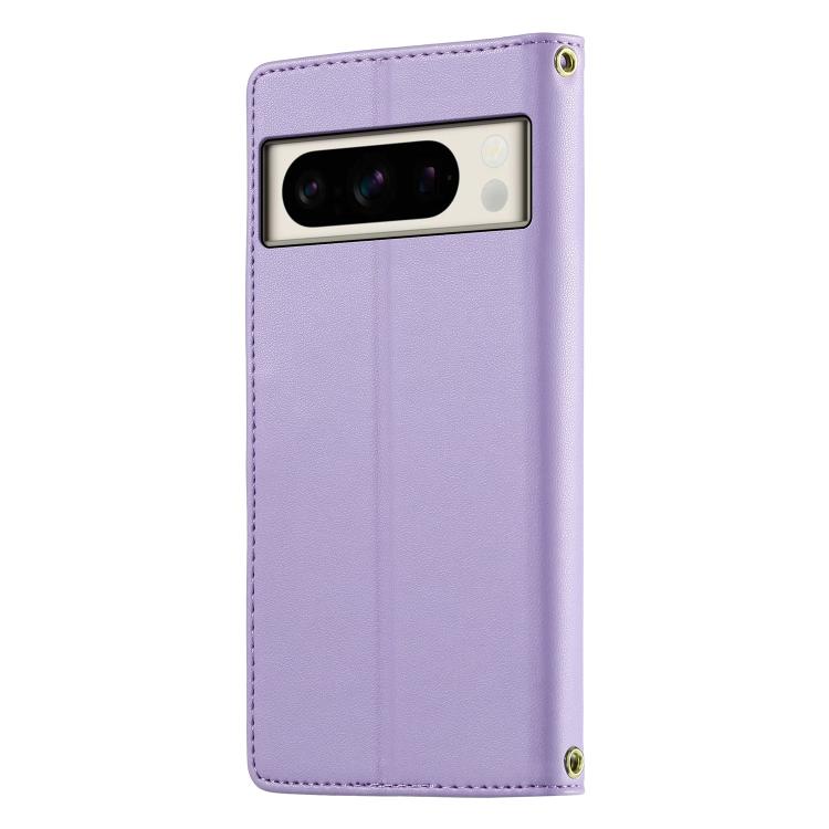 For Google Pixel 8 Pro Cute Cats Magnetic Closure Vegan Leather Phone Case with Strap