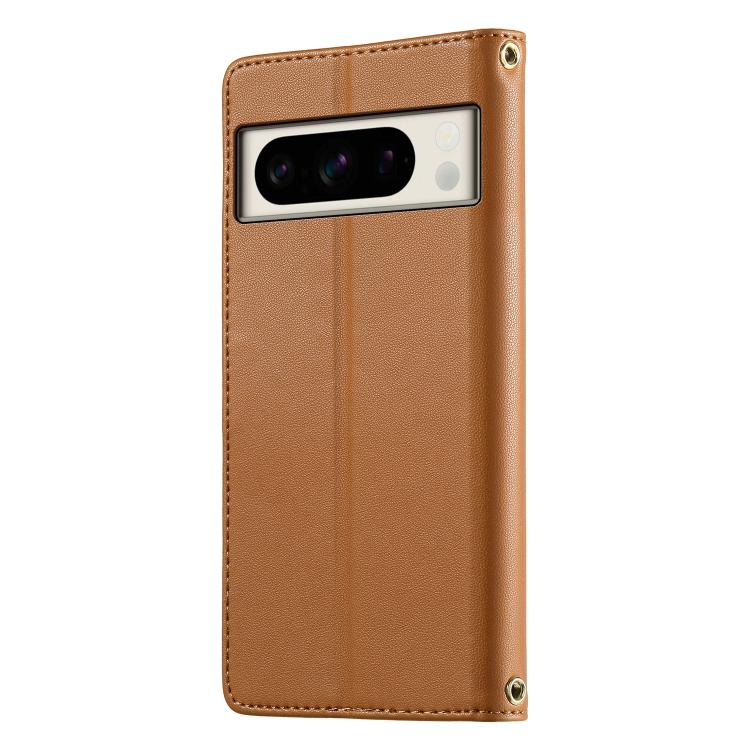 For Google Pixel 8 Pro Cute Cats Magnetic Closure Vegan Leather Phone Case with Strap