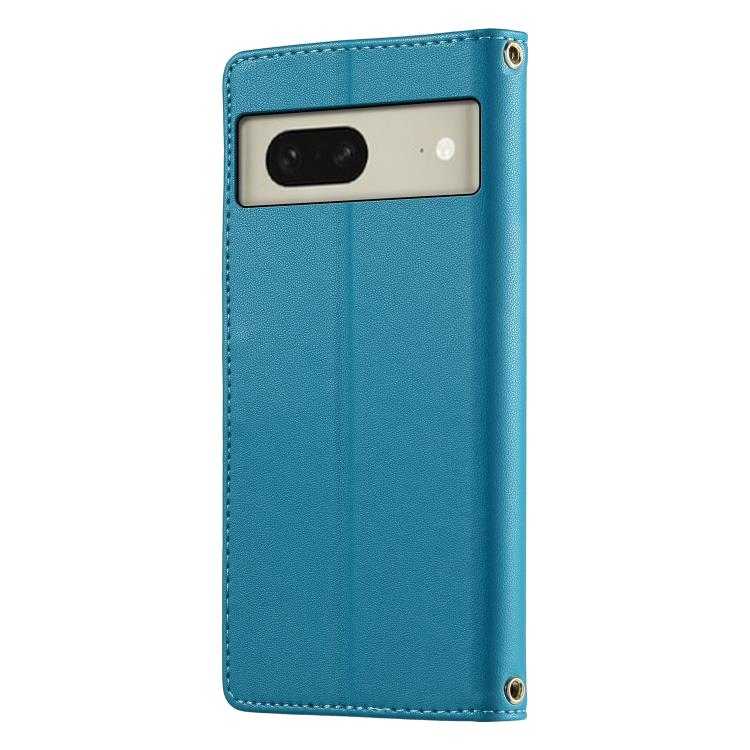 For Google Pixel 8 Cute Cats Magnetic Closure Vegan Leather Phone Case with Strap