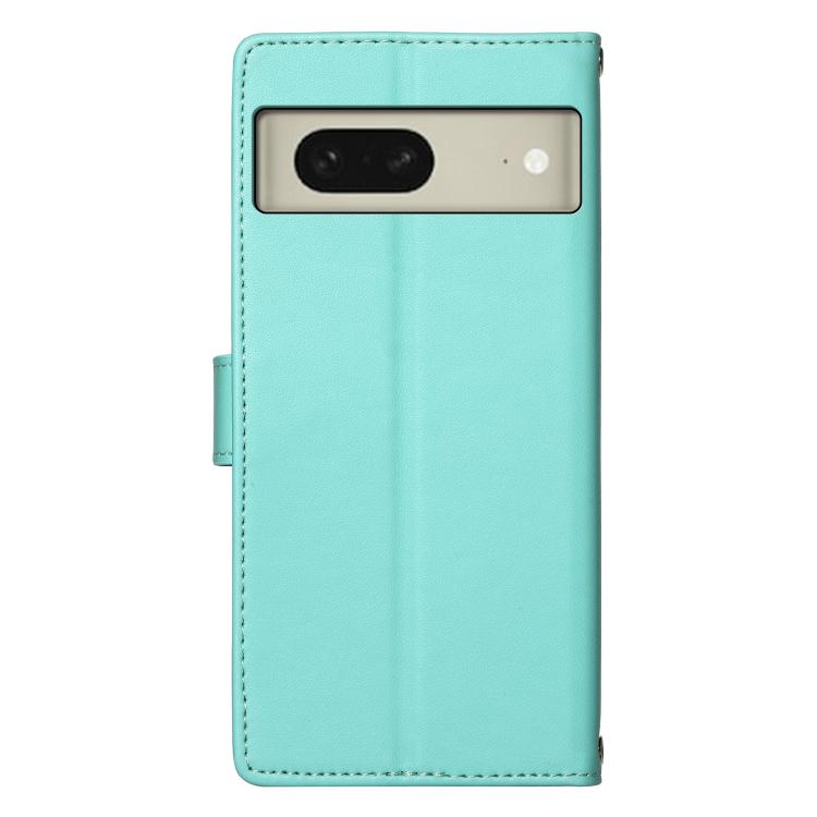 For Google Pixel 8 Cute Cats Magnetic Closure Vegan Leather Phone Case with Strap
