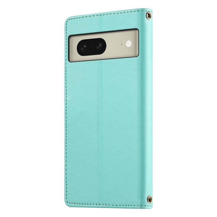 For Google Pixel 8 Cute Cats Magnetic Closure Vegan Leather Phone Case with Strap