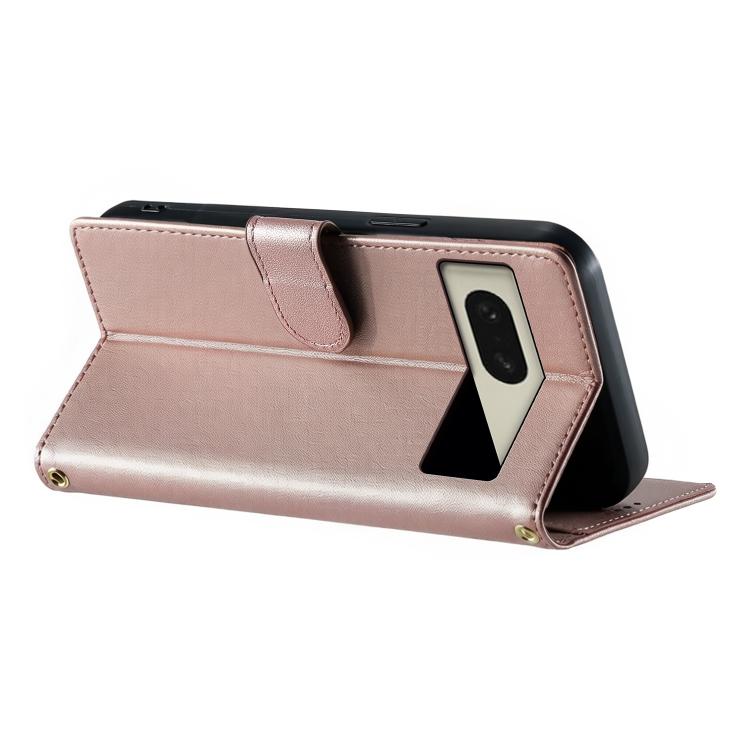 For Google Pixel 8 Cute Cats Magnetic Closure Vegan Leather Phone Case with Strap