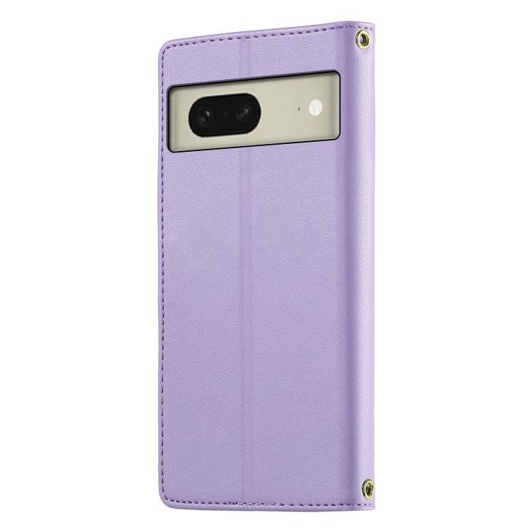 For Google Pixel 8 Cute Cats Magnetic Closure Vegan Leather Phone Case with Strap