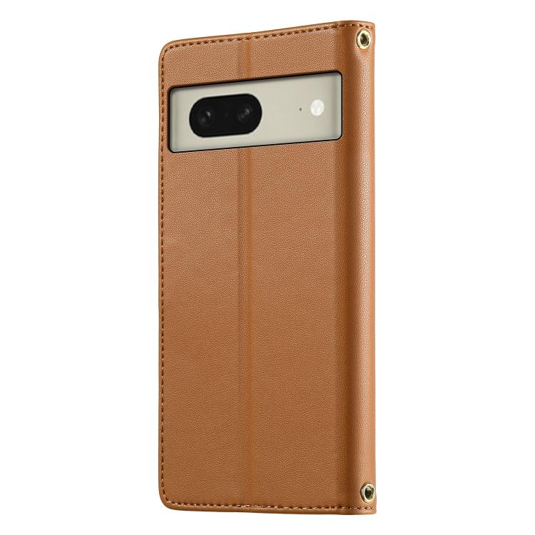 For Google Pixel 8 Cute Cats Magnetic Closure Vegan Leather Phone Case with Strap